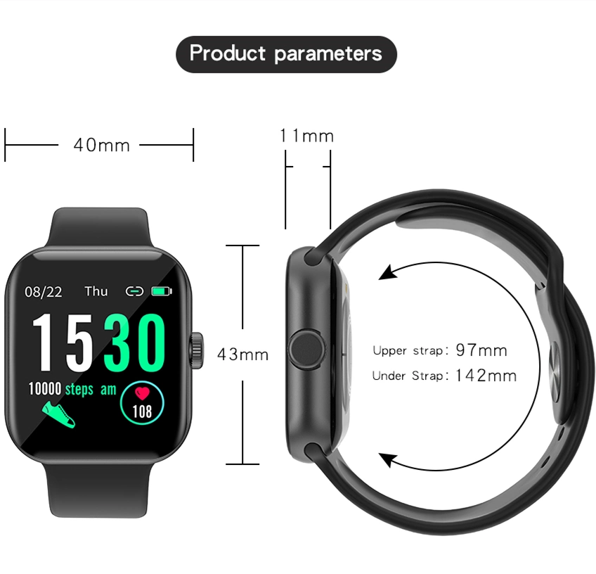 Z1 Smart 1,54 Zoll Armband Männer Frauen Sport Herzfrequenz Smartwatch Überwachen