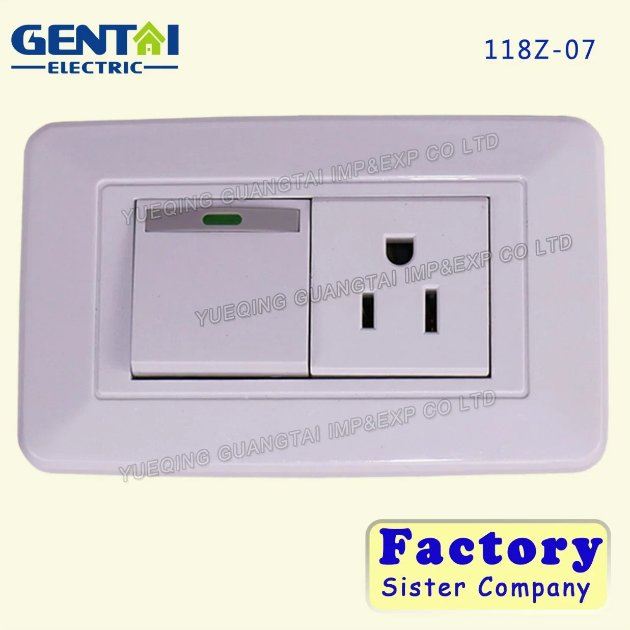 South American 1 Gang 3 Pin Wall Switch & Socket for Home