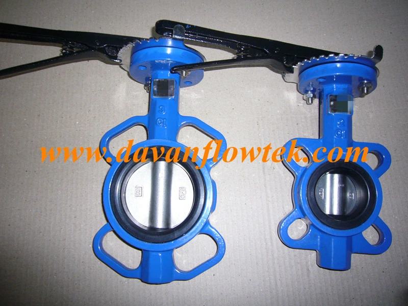 China Manual Cast Ductile Iron Ggg40 Wafer Lug Flanged Handle Without Pin Water DN100 Pn16 Butterfly Valve