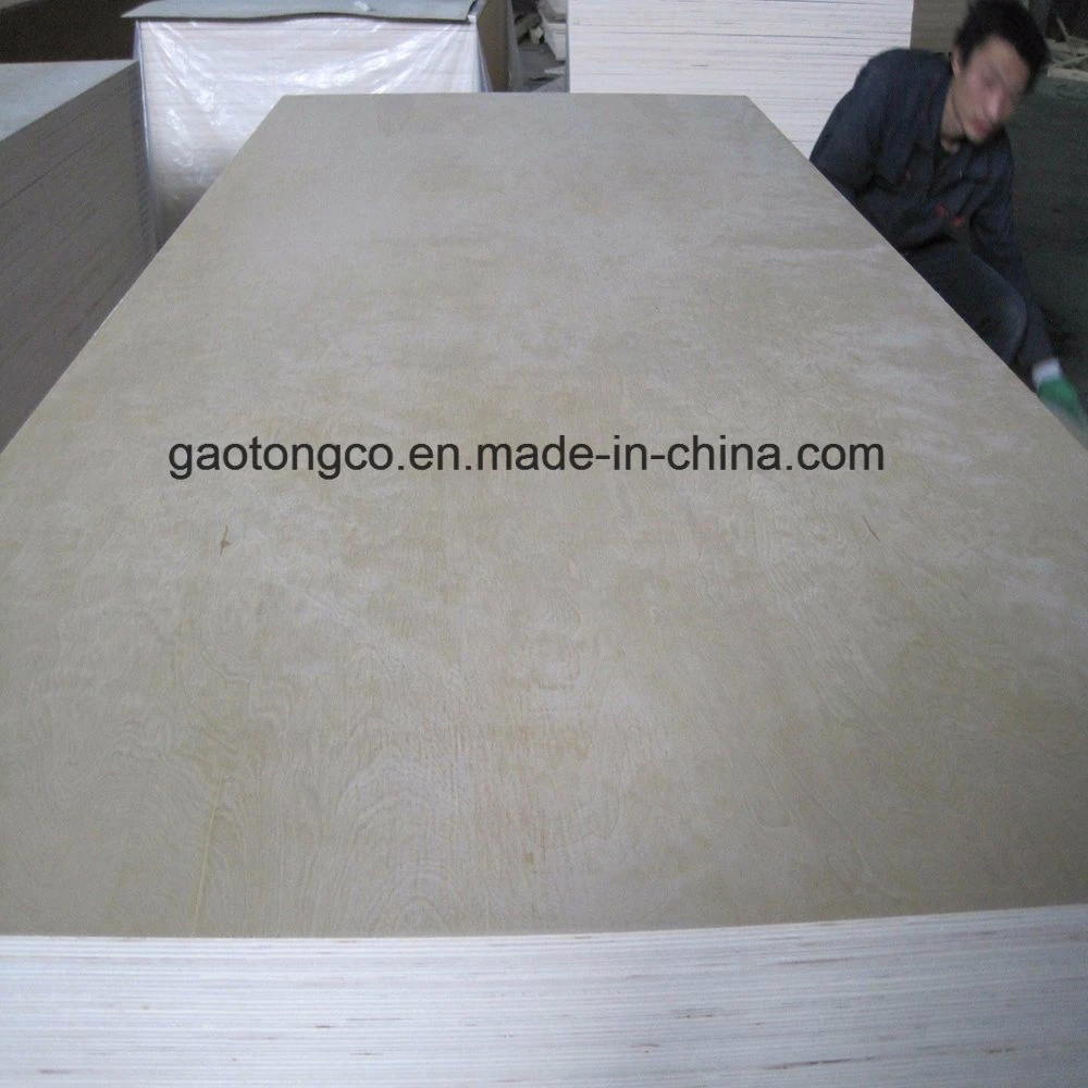 Bb Grade Birch Veneer Faced Poplar Plywood for Cabinets Construction/CD Grade Birch Plywood