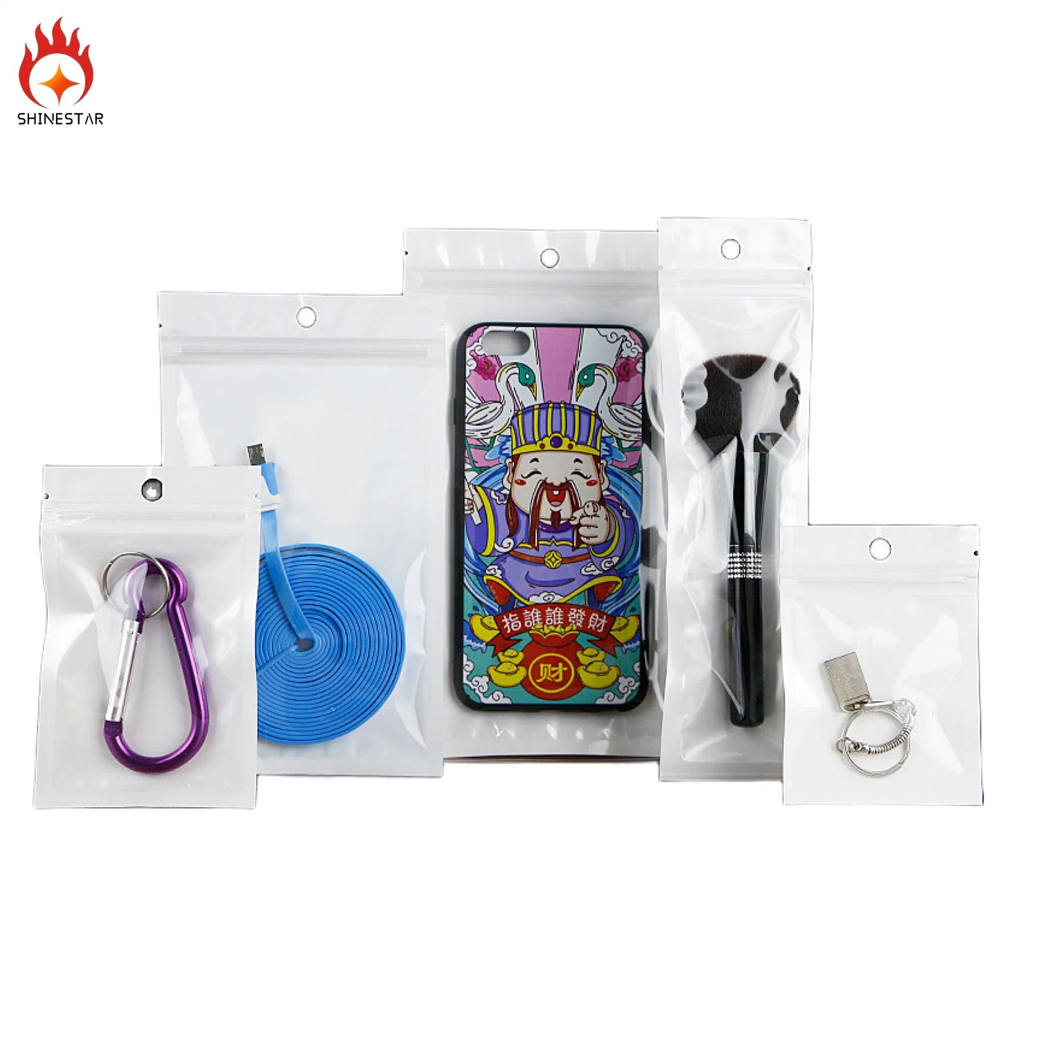 Ziplock Zipper Translucent Mobile Phone Case Plastic Packaging Bag for Food