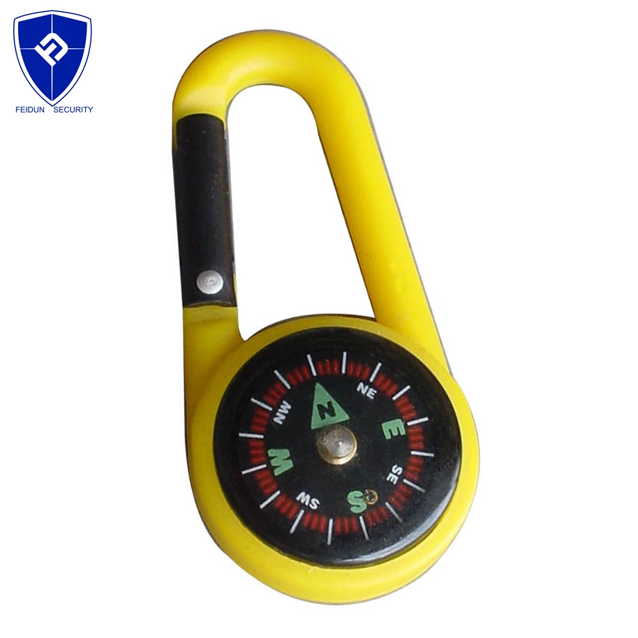 Free Shipping Multifunctional Carabiner Compass Keychain Hiking Carabiner Mini Compass Thermometer Outdoor Key Ring Snap Hook