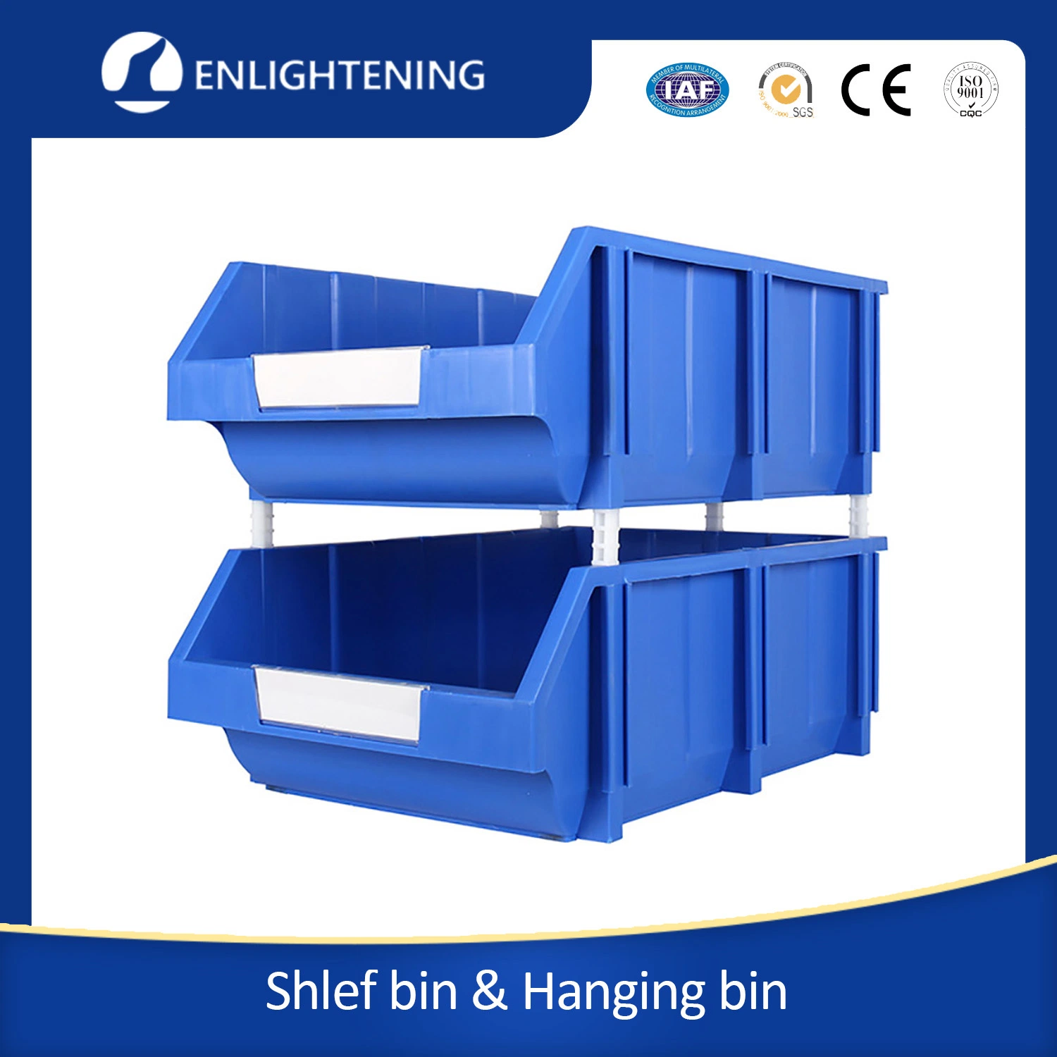 Customized Color Plastic Hanging and Stacking Storage Parts Bin for Industrial Use