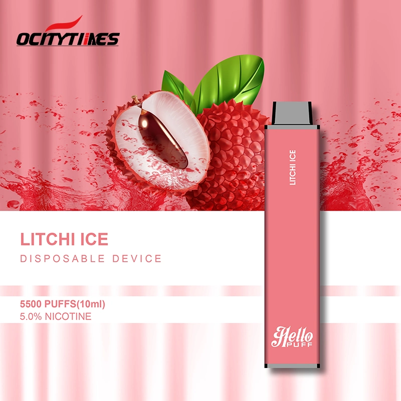 Ocitytimes 5%Nicotine 10 Fruit Flavors Disposable/Chargeable E Cigarettes Kit 5500 Puffs 10ml Cartridge Vape