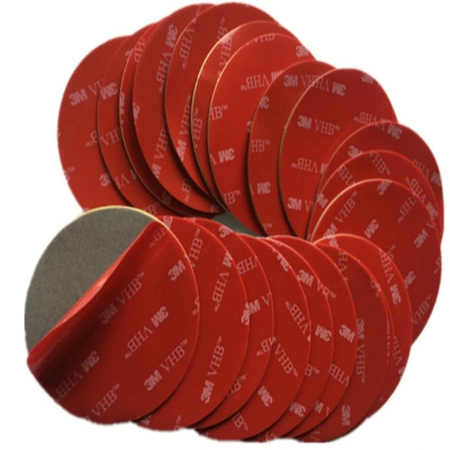 20/22/23 mm Circle Die Cut Gray Red Auto Car Tape Stickers Double Sided Adhesive Acrylic Foam Tape Mounting Tape