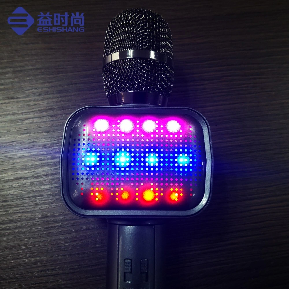 E109 Wireless Microphone Studio USB LED Lights Handheld Karaoke Microphone for Mobile Phone