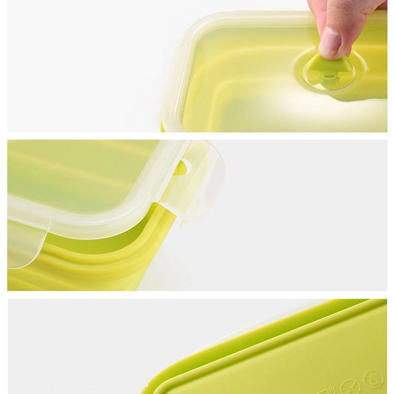 350ml 500ml 800ml 1200ml Collapsible Foldable Silicone Lunch Boxes Microwave Silicone Food Storage Container