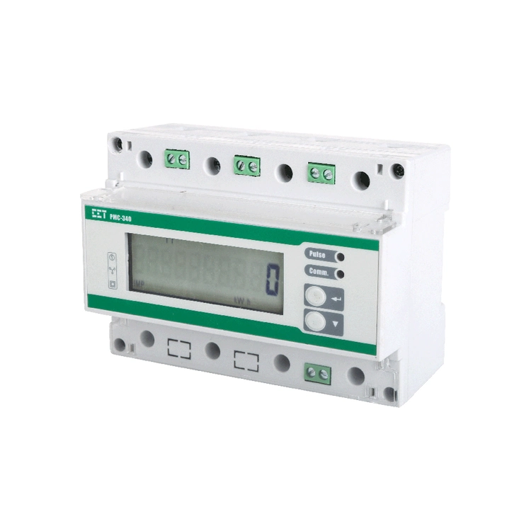 PMC-340-A DIN Rail Class 0.5 Three-Phase Multifunction Meter for Electrical Voltage Power Measurement with LCD