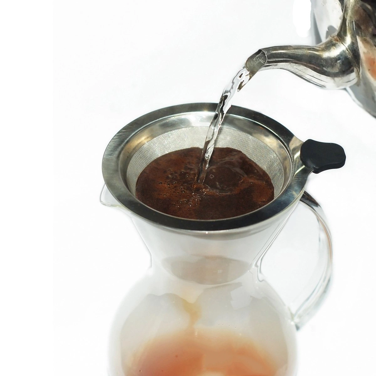 Cafetière borosilicatée verser sur les cafetières goutte-à-goutte Cafetière avec filtre SS