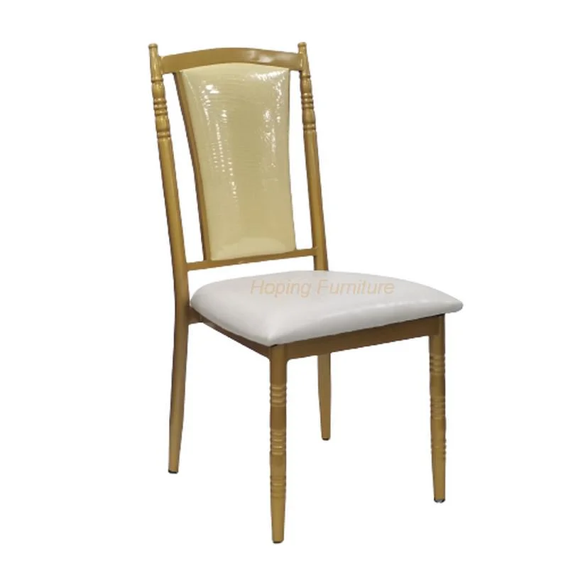 Luxury Design Long Back Hotel Bedroom Furniture Sets Factory Wholesale Banquet Folding Iron Chair Restaurant Meeting Wedding Outdoor Soft Bag Hotel Table Chair