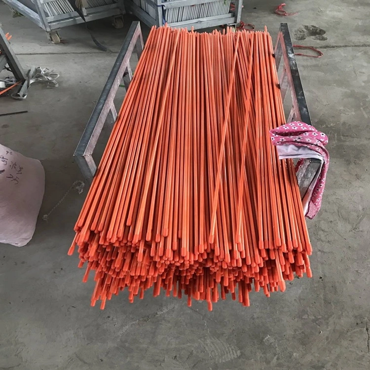 Diameter 3-50mm Flexible FRP Pultruded Profiles Sign Post GRP Round Snow Rod Stake Poles Fiberglass Products with Reflective Tape and Cap