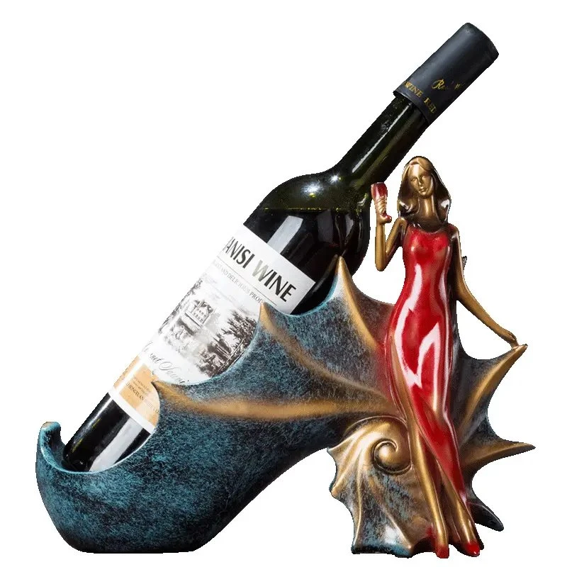 Resin Home Decoration High quality/High cost performance Painting Resin Conch Beauty Wine Bottle Holder