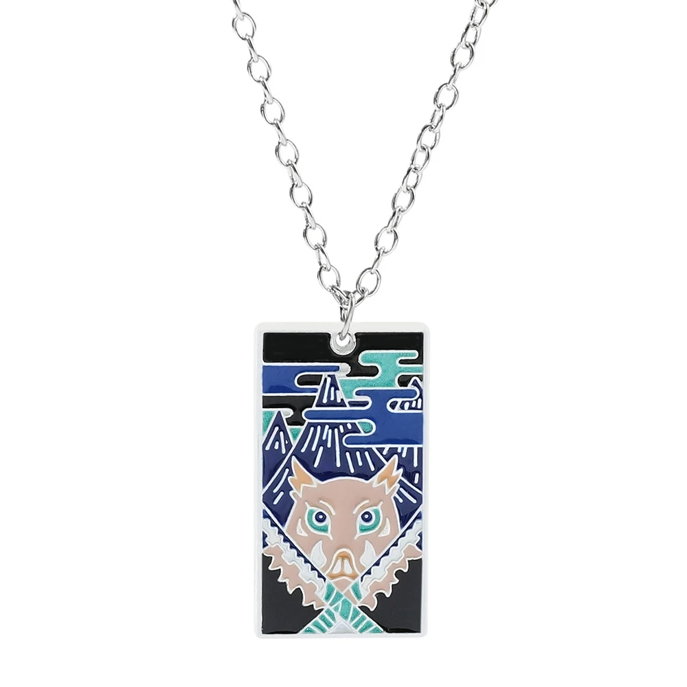 Wholesale/Supplier Promotional Custom Demon Slayer Anime Design Kimetsu No Yaiba Square Necklace