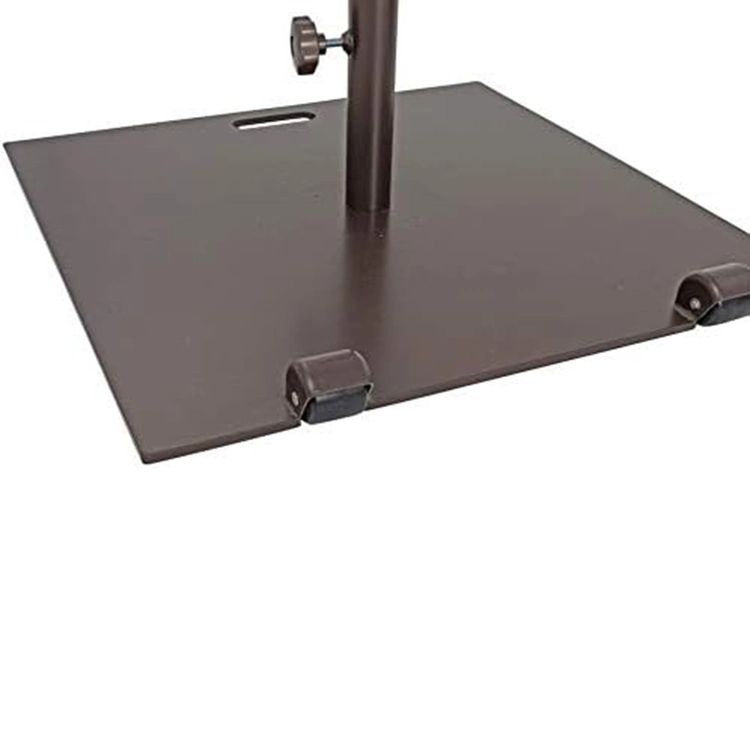 Jh-Mech Umbrella Stand with Wheel Outdoor Black Square Steel Patio Umbrellas Bases