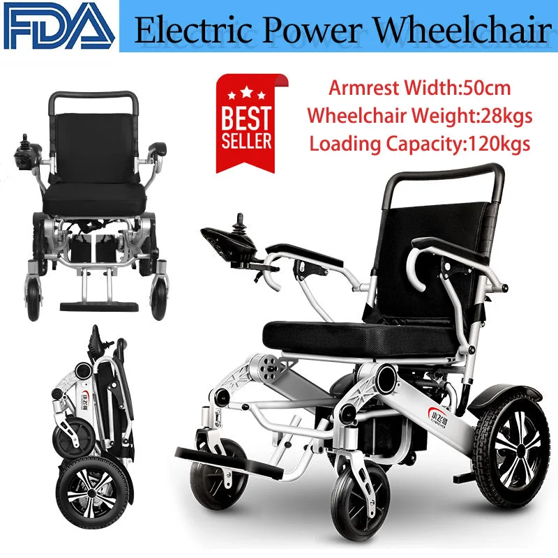 Aluminum Alloy Lightweight Portable Power Reclining Adjustable Folding Electric Intelligent Wheelchair