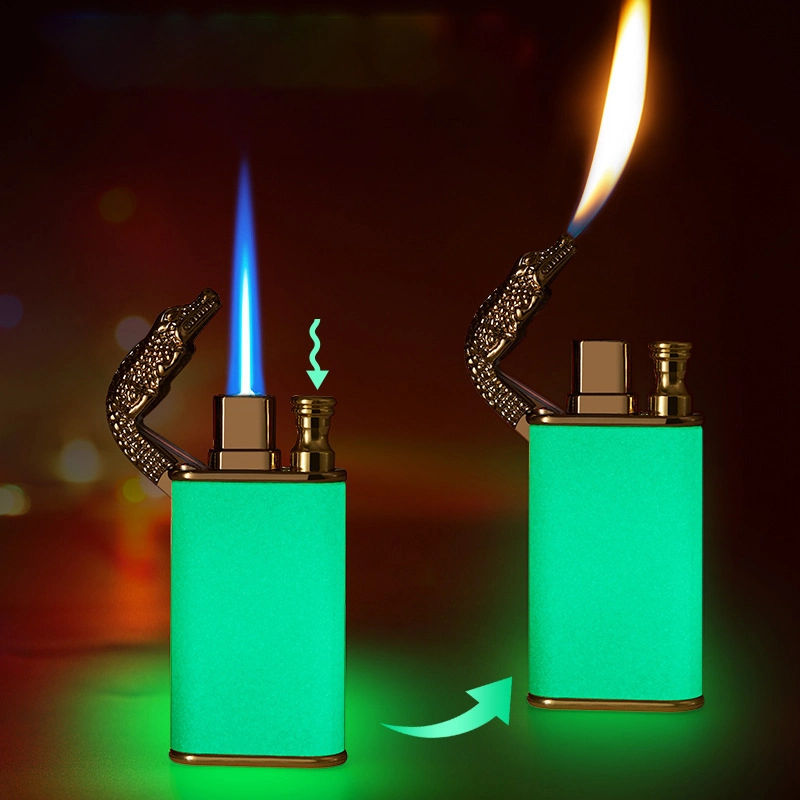 Unique USB Luminous Gift Unique Creative Metal Torch Double Flame Lighter with Adjustable Flame Dial