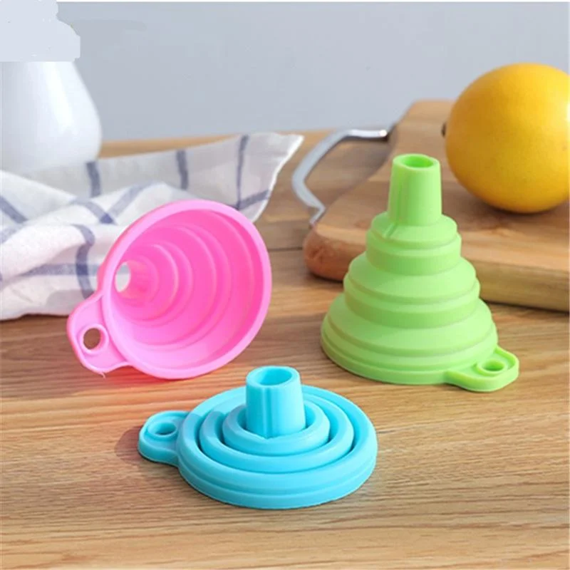 Silicone Household Kitchen Collapsible Funnel for Liquid and Powder Transfer