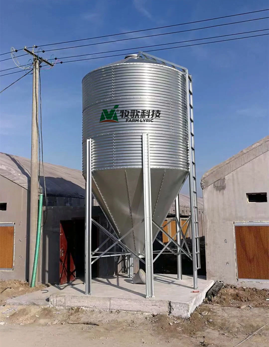 Poultry Farm Auger Feeding Equipment Feed Storage Silo