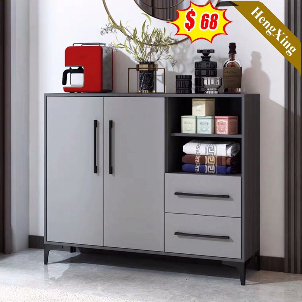 Modern Grey Wood Storage Cabinet Coffee Tables Kitchen Sideboard Dining Buffet Table Home Furniture Set