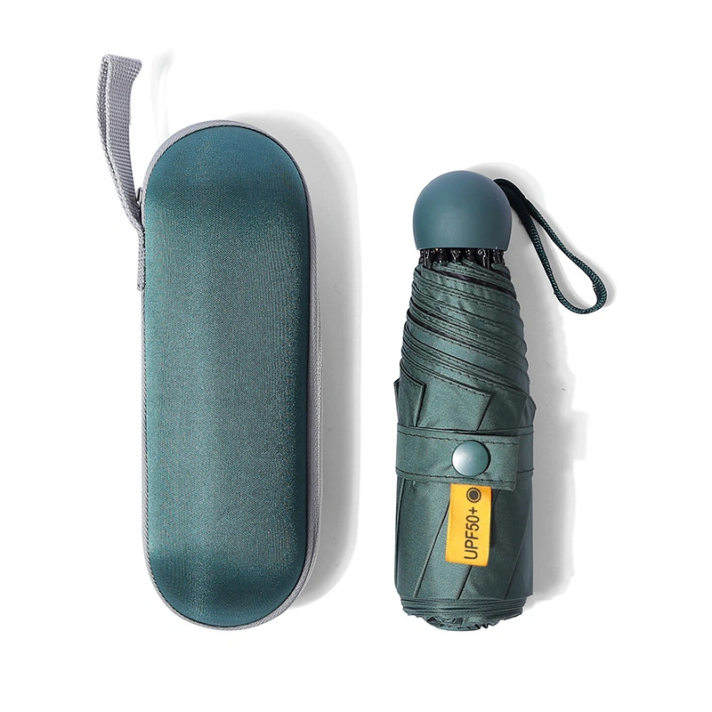 غطاء صغير من الشمس مظلة ترويجية 5 جيب قابل للطي مضاد مظلة قابلة للطي 5 لـ Zipper (5 طيات) من الأشعة فوق البنفسجية للنساء