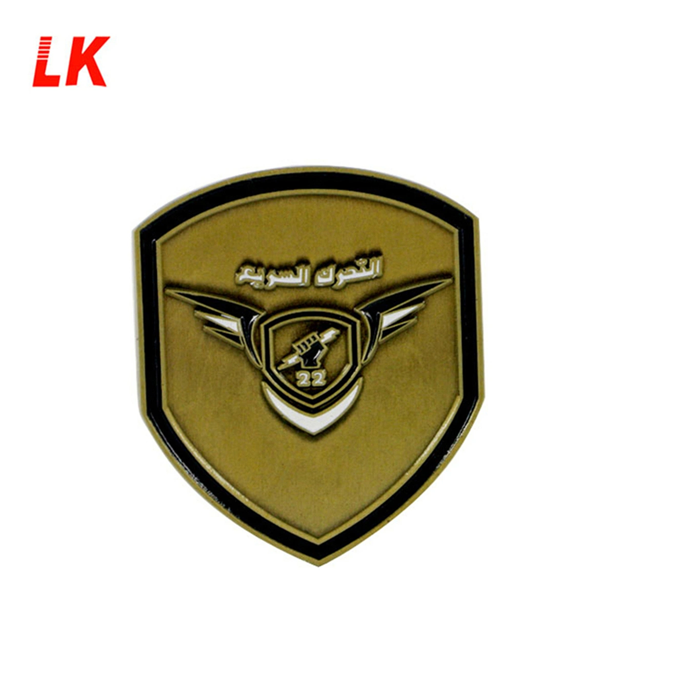 OEM Custom Logo Engraved 2D Design Metal Challenge Coin Badge