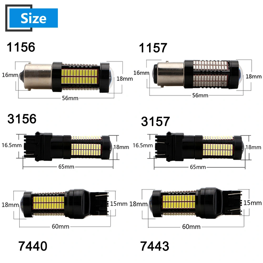 White Âmbar Vermelho 106SMD LED 4014 Direcional ba15s 1156 1157 3156 3157 T20 7440 7443 lâmpada LED Auto Lâmpada de carro