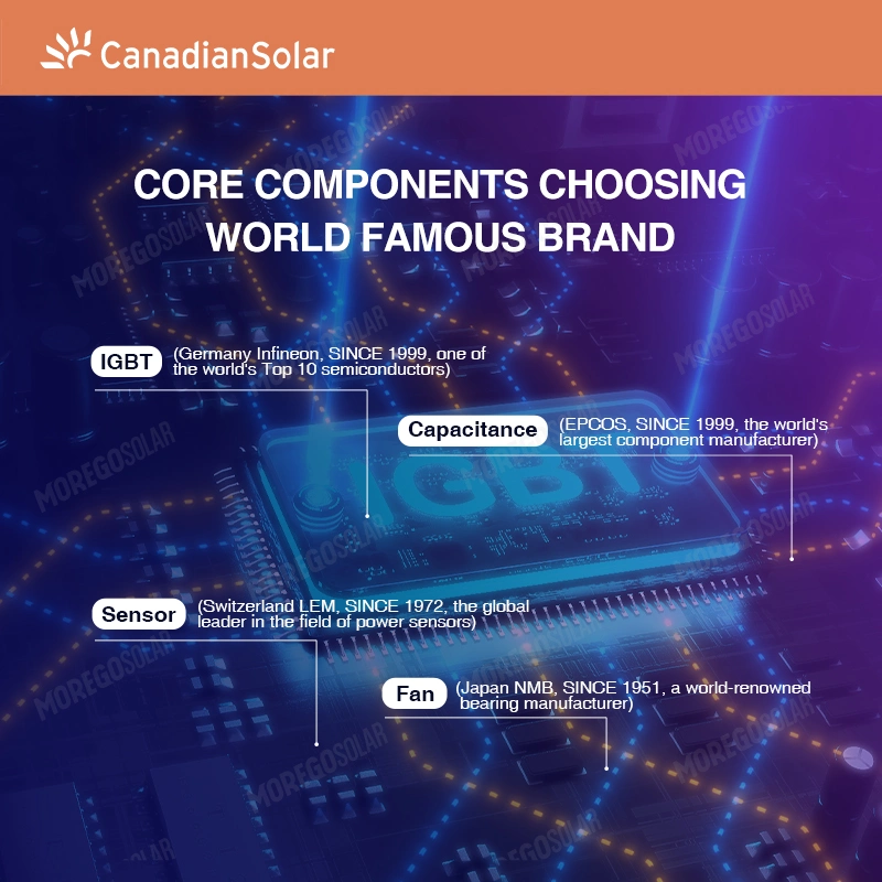 Canadian Solar Inverter 100kw 110kw trifásico en energía de red Inversores