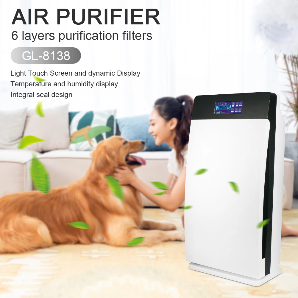 télécommande ioniseur d'air monté sur la stérilisation à l'ozone de désinfection UV Smart Fresh Purificateur d'air avec indicateur de remplacement du filtre