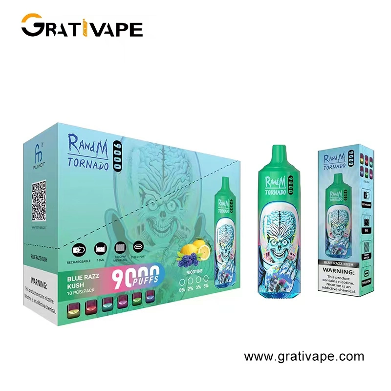 Venda por grosso de Tornado Randm 9000 Puffs Design selvagens 850mAh e cigarros Pen Vape descartáveis