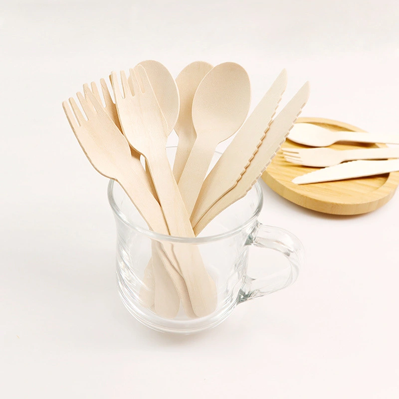 Eco-Friendly Tableware Bamboo Scoop Coffee Honey Tea Spoon Knife Fork Kitchenware