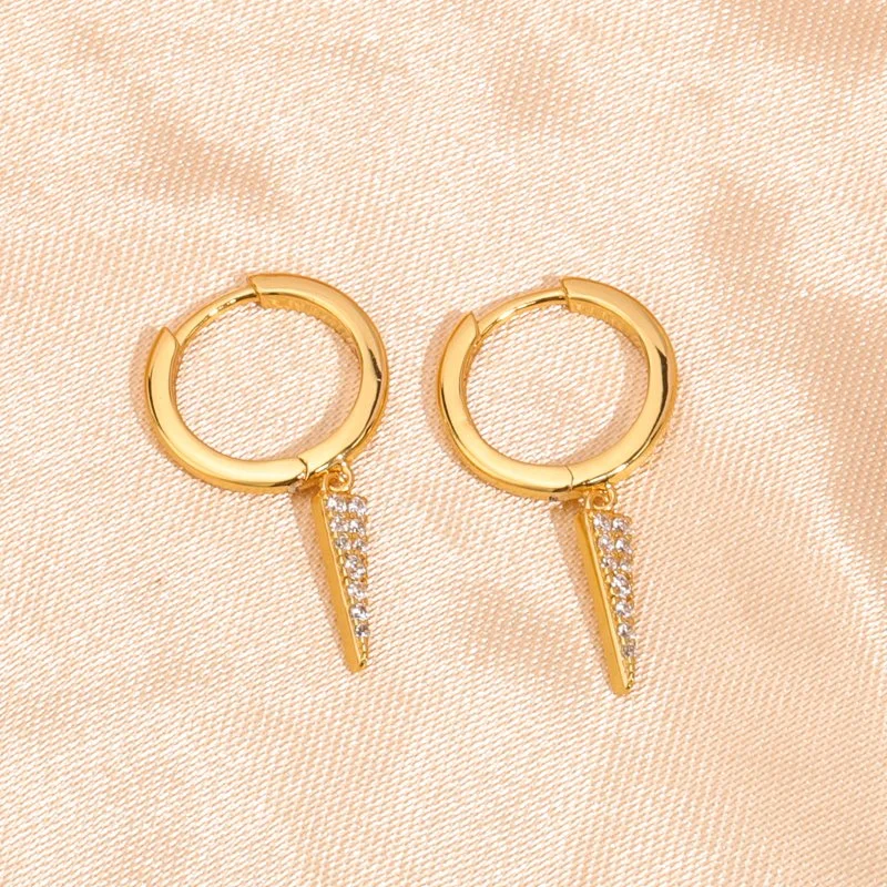 Duality Gold Charm Hoop Earring