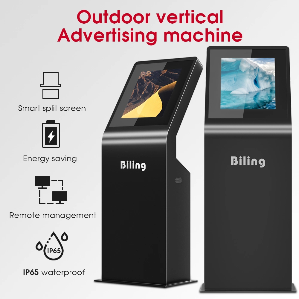 Metal Display Machine Terminal 55" Electronic Android Touch Screen Full Color Ad Digital Vertical Outdoor LCD Kiosk with WiFi