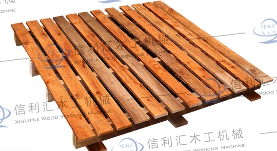 Totalmente automático de palets de madera contrachapada la maquina para fabricar bloques de madera Palletsquare Bloque de pie de la máquina de corte de placa de la tarjeta de estante de bloque de la pila de producción automática de palets de madera