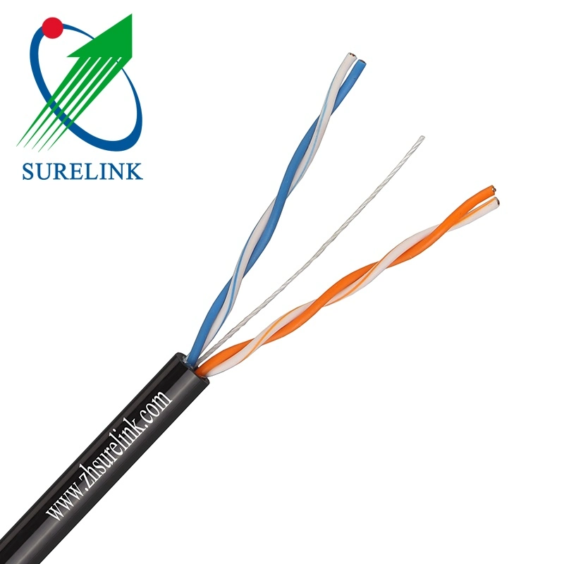 Outdoor Aerial 4pair 24AWG Network Cable LAN Cable with Steel Wire Messenger UTP Cat5e FTP Cat5e SFTP Cat 5e Cat5e/M