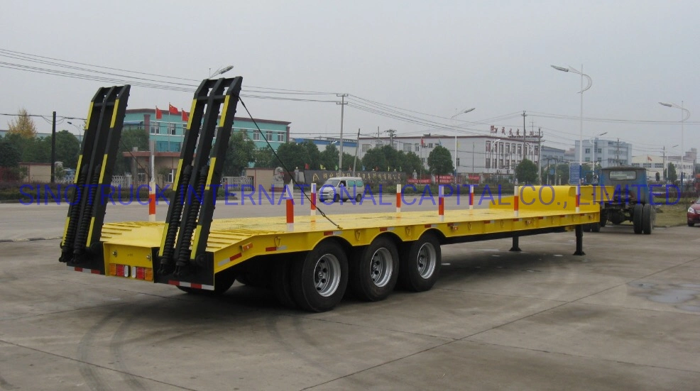 3 Axle Heavy Transporter Lowbed Gooseneck Lowboy Semi 60t Low Bed Trailer