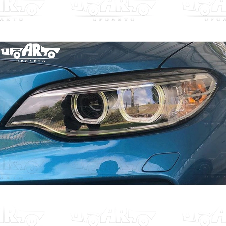 Personalización de la muestra Faro delantero de fibra de carbono tapa ocular cejas Luz Recorte de frente para BMW serie 2 F22 F23 F87 M2 14-20