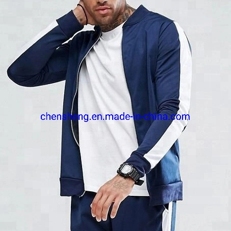 Venta caliente Street Wear Contrast Stripes Casual Custom Mens Tracksuit Para la moda deportiva al aire libre