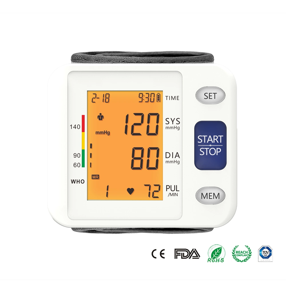 Automatic Bp Machine Cuff Wrist Digital Blood Pressure Monitor with Pulse Rate and Irregular Heartbeat