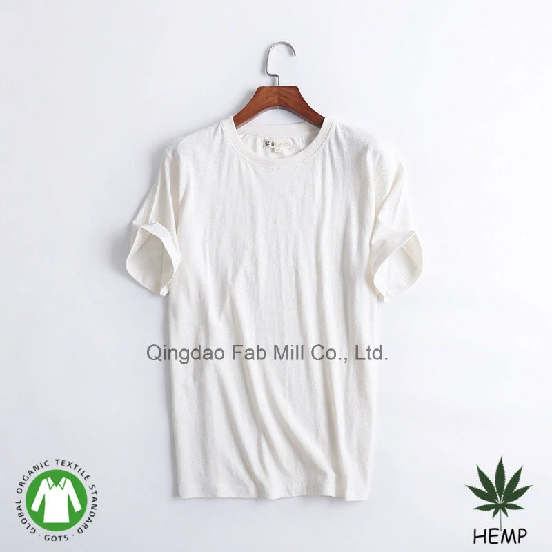 Men&prime; S Hemp Organic Cotton Eco-Friendly Round Neck T-Shirt (MST-180)