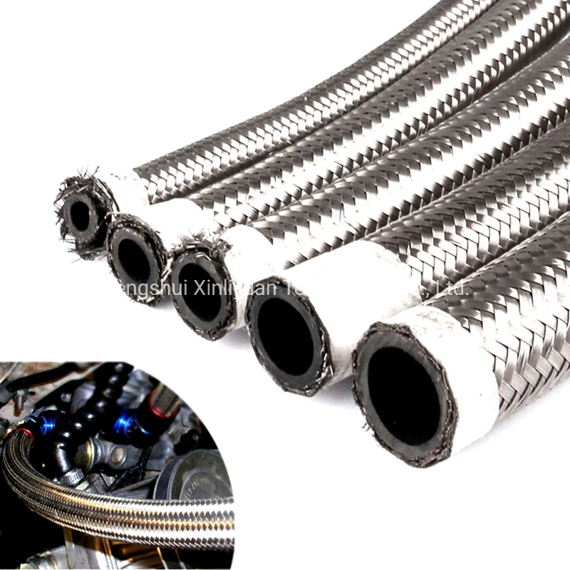 SAE J1532 Oil Cooler Hose Nylon Braided Synthetic CPE Rubber Tube 304 Stainless Steel Auto Motorcycle High Pressure Hydraulic