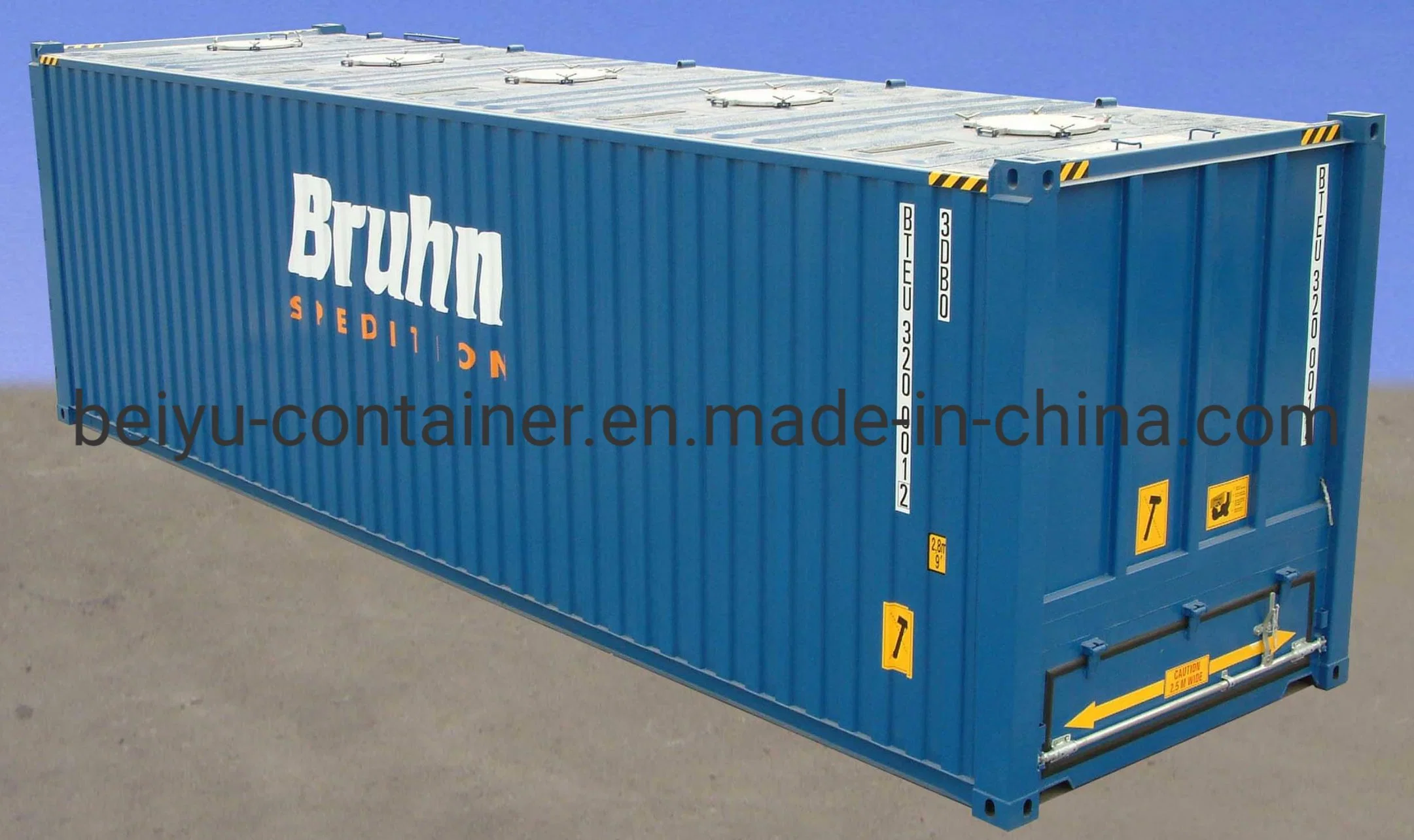 Bulk Shipping Container with Interior Wood Lining and Roof Hatch