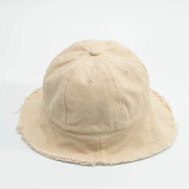 Wholesale/Supplier Solid Canvas Cotton Anti UV Sun Baby Toddler Bucket Cap