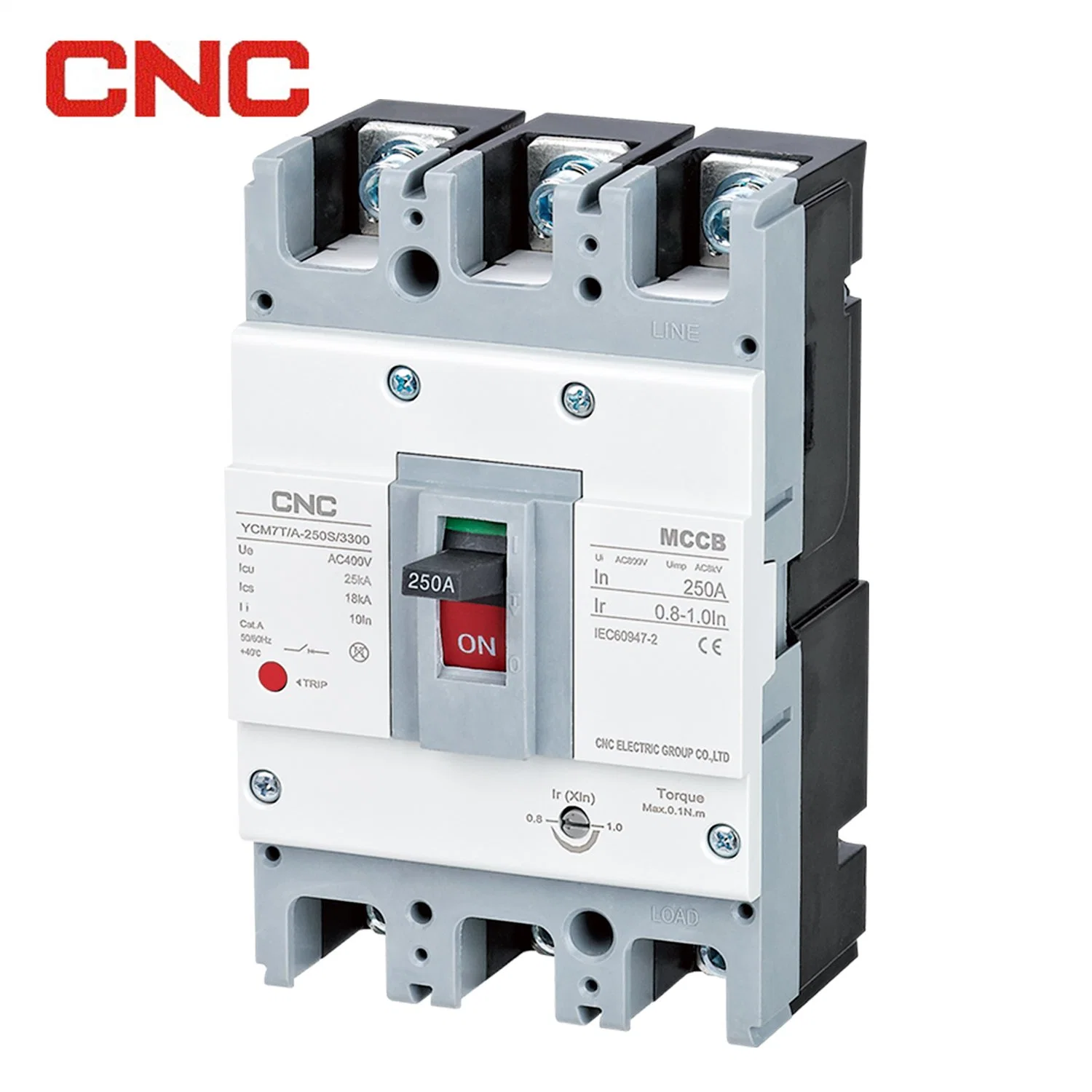 CNC Ycm7 3p 4p MCCB Thermal Magnetic Adjustable Circuit Breaker MCCB IEC60947-2 Approved for Power Distribution Motor Protection Moulded Case Circuit Breaker