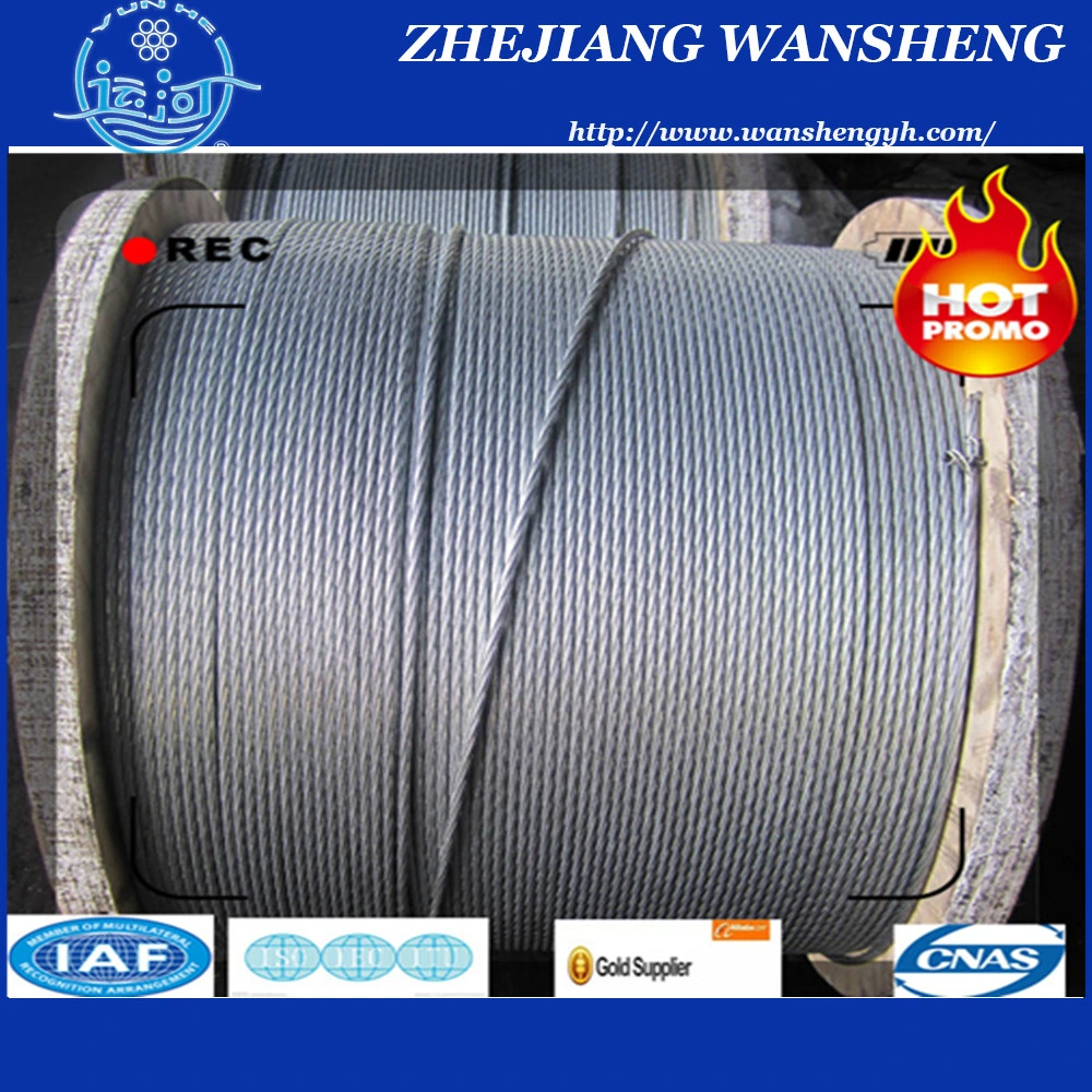 Fabricante 3/8" (1X7) Guy Strand estancia en el cable de acero al carbono galvanizado Cable Metálico de materiales de construcción