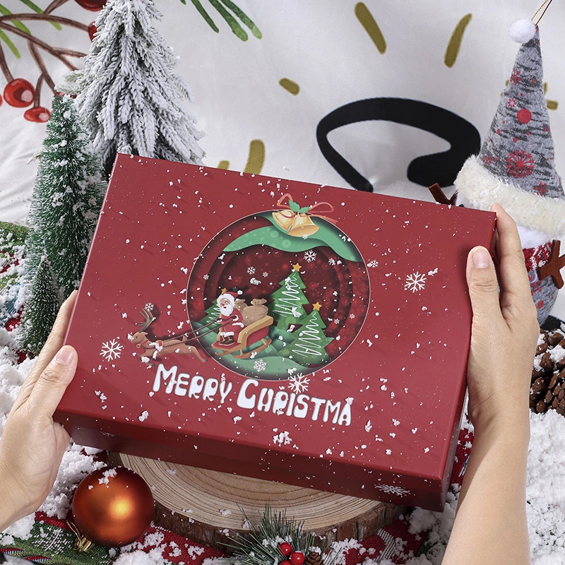 Rote Geschenkbox Weihnachtsabend Süßigkeiten Apple-Box Weihnachtsgeschenk Feld