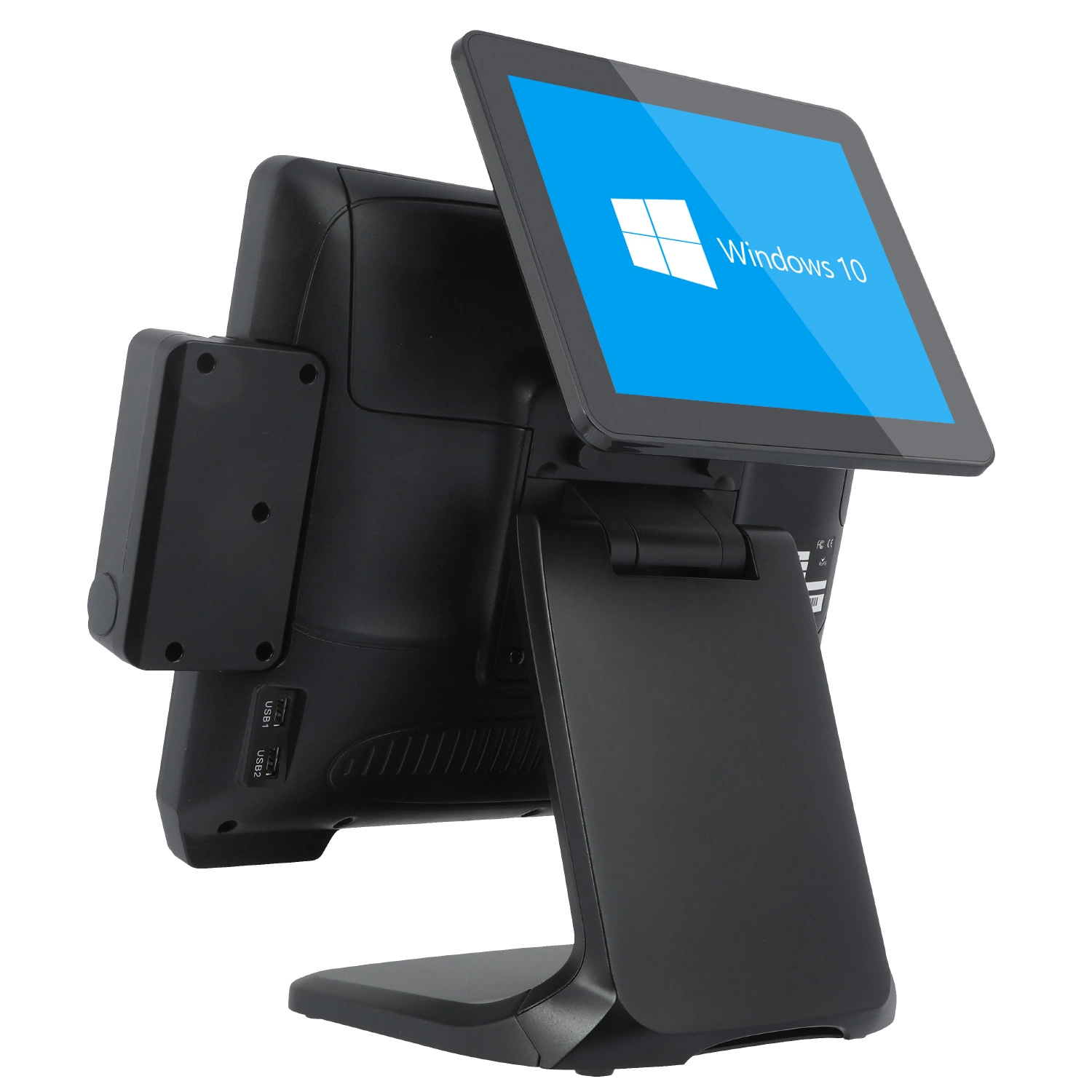 The New St9800 15inch POS All-in-One Machine Aluminum Hidden Lines Design Elegant Body Dual-Screen POS System