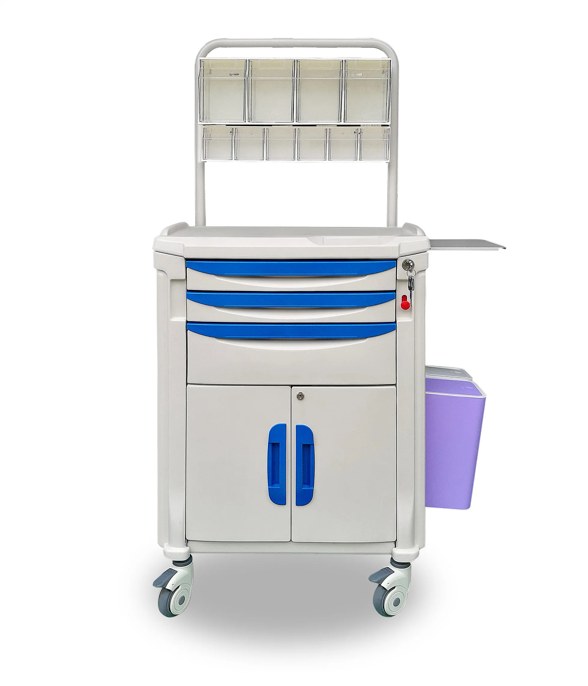 ABS Anesthesia Trolley and Cart with Drawers for Medical, Emergency, Logistic, Linen, Laundry, Treatment, Medicine Distribution as Hospital Furniture- F