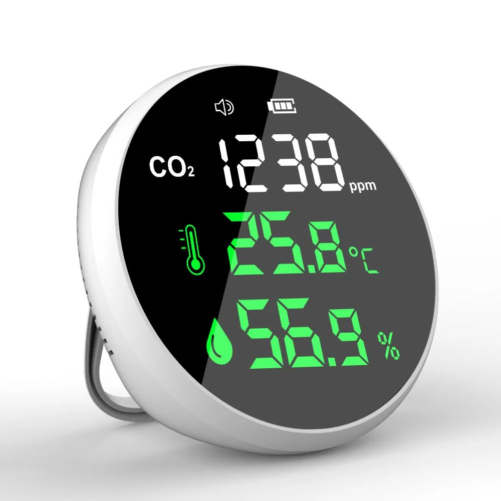 Mini détecteur mural avec CO2 Meter disponible en deux Couleurs et trois couleurs
