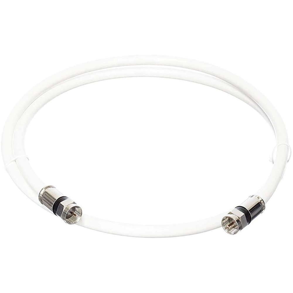 RG6 Coaxial Cable Connectors F81 / RF Digital Coax - AV, Cabletv, Antenna, and Satellite, Cl2 Rated (3' feet (0.9 m), White)