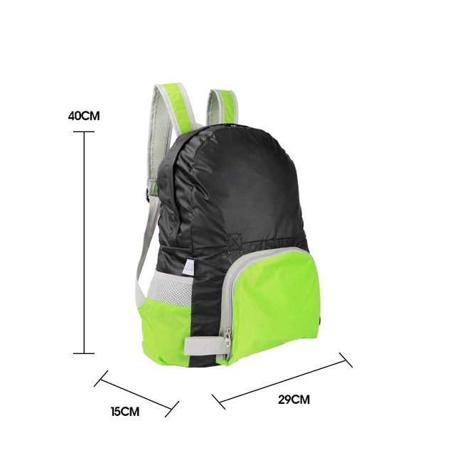 OEM/ODM Portable Travel Back Pack School Bag Foldable RPET Polyester Backpack